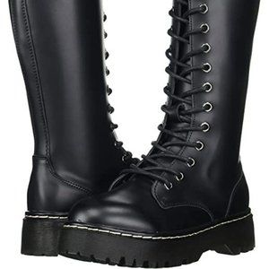EMMSHU Badie Black Lace-up Boots Women's Size 5 - NWOT